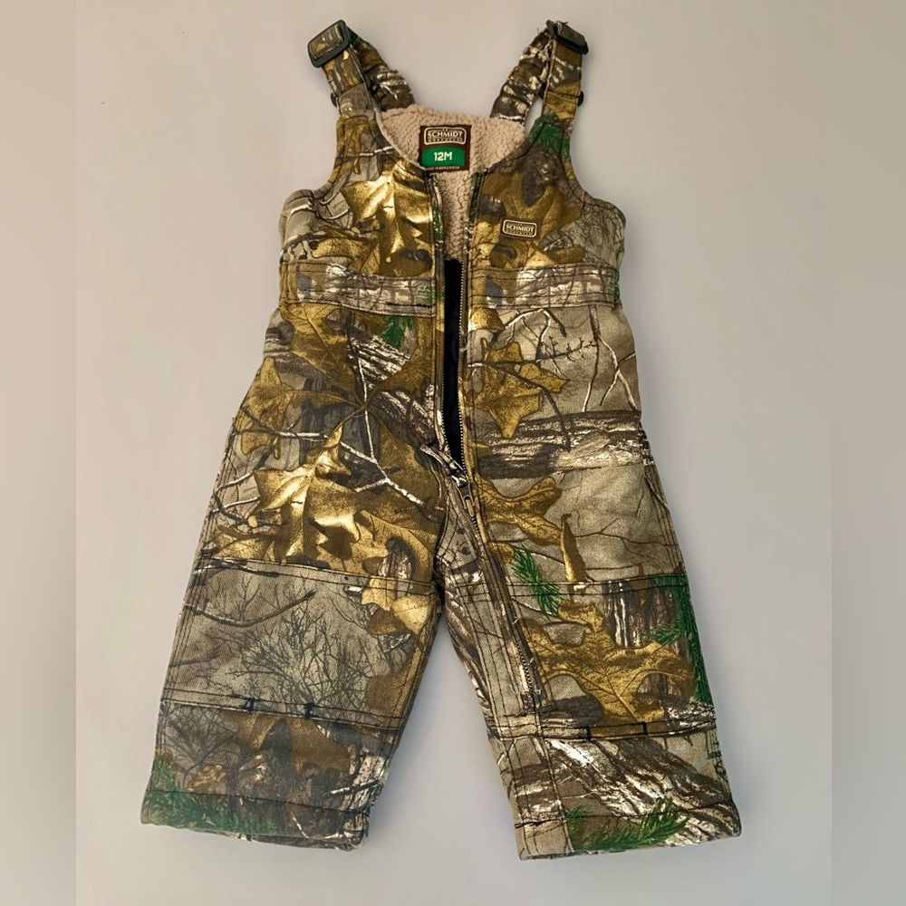 CE SCHMIDT Workwear overalls Camo 12 MO- insulated+fleece-warm - GUC